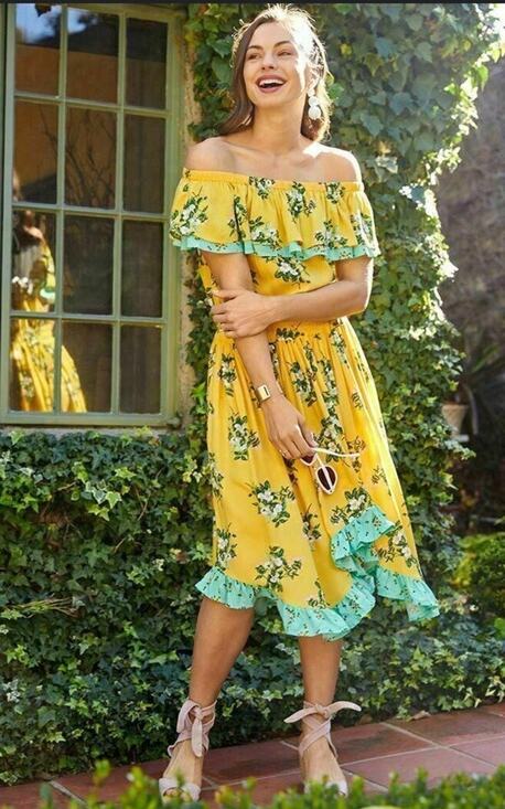 Matilda Jane Dresses & Skirts - Matilda Jane Dress Midi Floral Hooked On A Feeling Off Shoulder Summer Prep XS